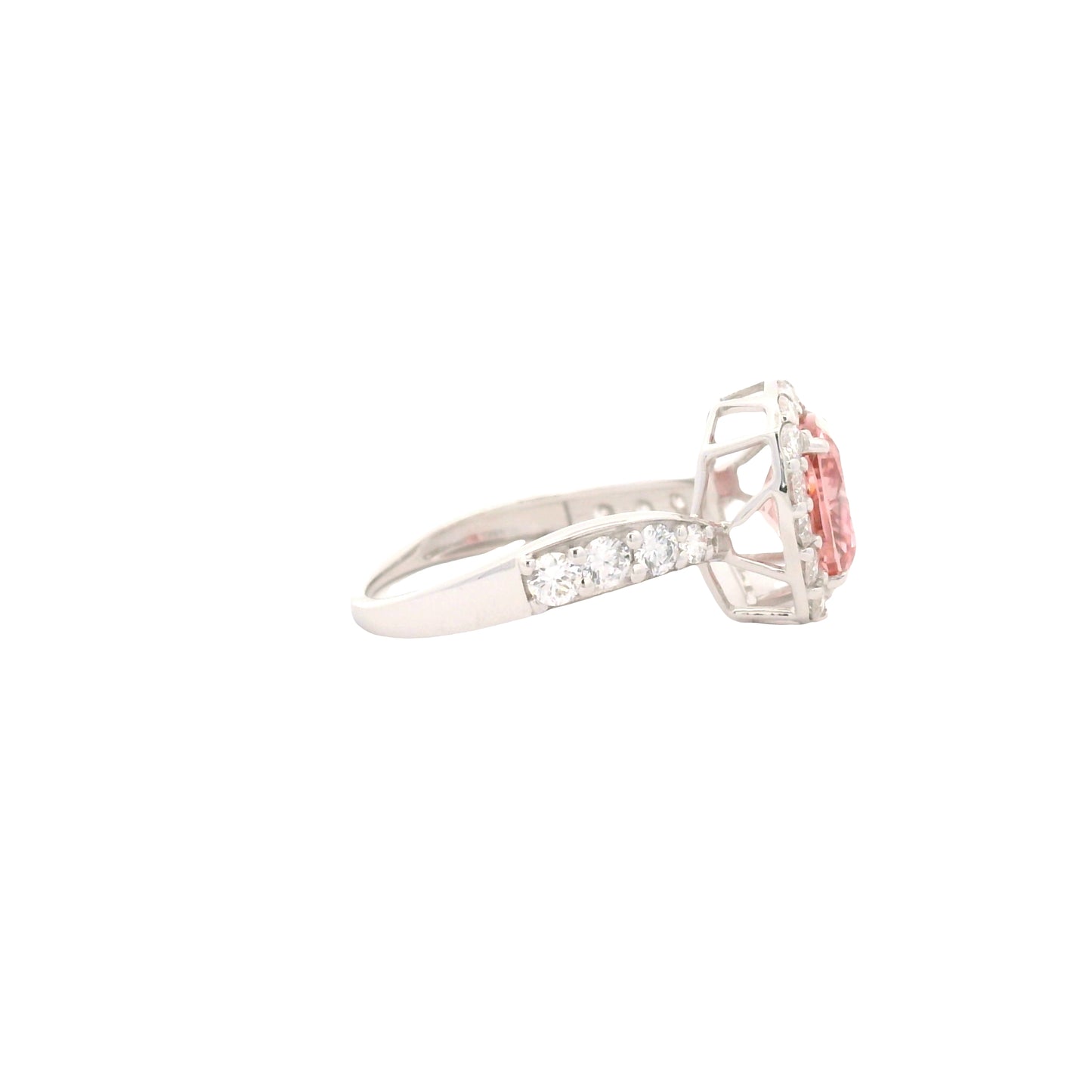 2.76 Carats Pink Lab Grown Diamond 14K Gold Ring