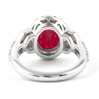5.72 Ct Oval Ruby 950 Platinum Ring