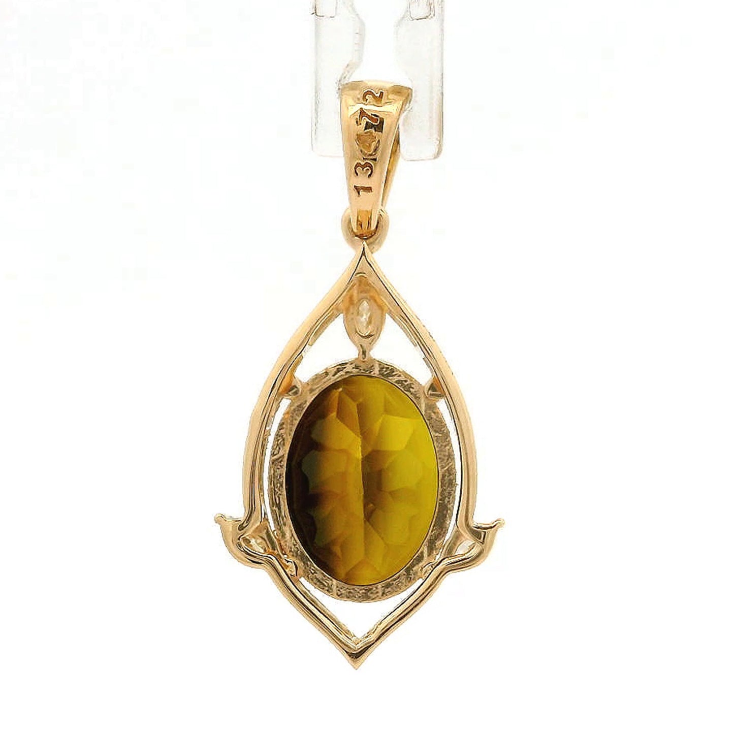2.04 Ct Oval Tourmaline 14K Gold Pendant