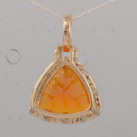 2.31 Ct Trillion Fire Opal 9K Gold Pendant