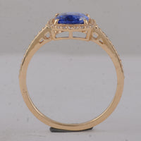 2.00 Ct Cushion Sapphire 9K Gold Ring
