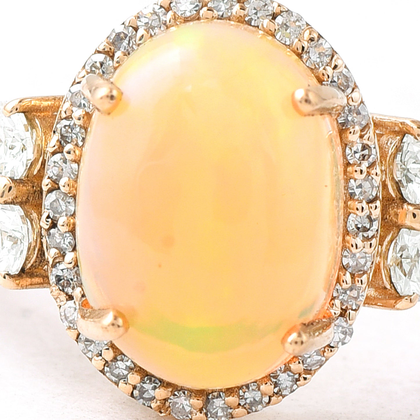 1.90 Ct Oval Cabochon Cut Natural Opal 14K Gold Ring