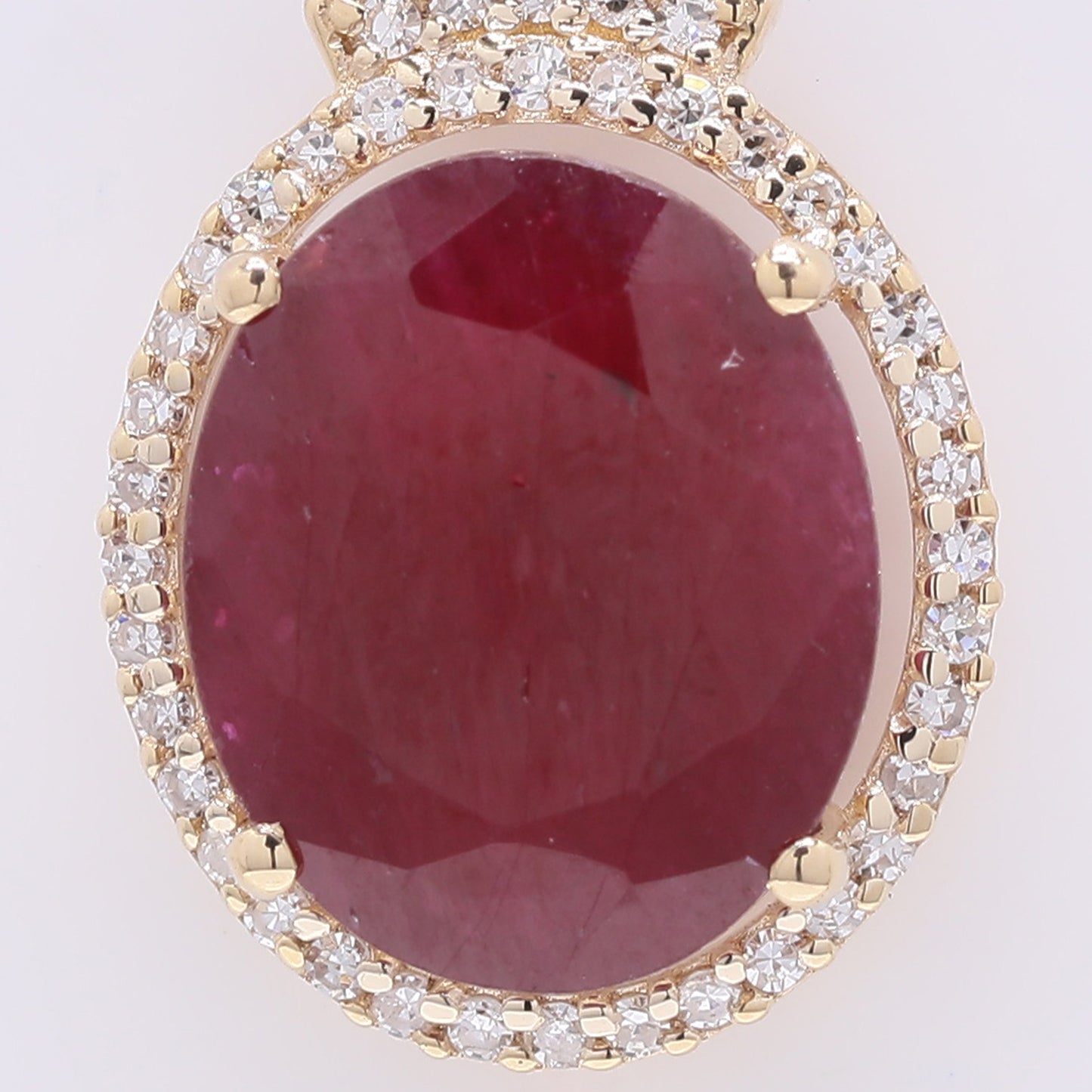 4.91 Ct Oval Mixed Cut Natural Ruby 14K Gold Pendant