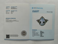 2.44 Ct Pear Mixed Cut Natural Aquamarine 950 Platinum Ring