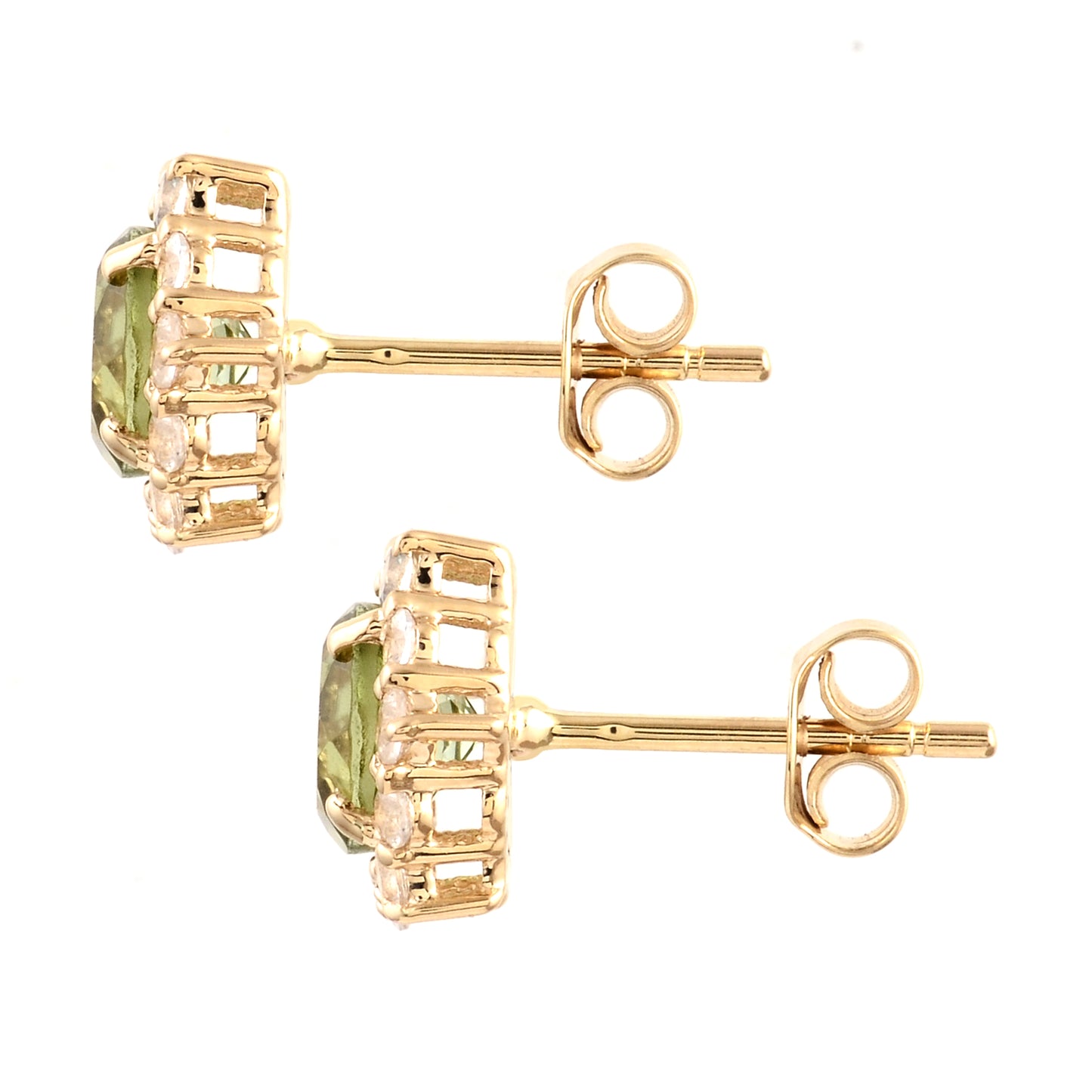 2.31 Ct Round Multi Tourmaline 14K Gold Earrings