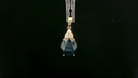 3.43 Ct Oval Mixed Cut Natural Corundum Sapphire 14K Gold Pendant