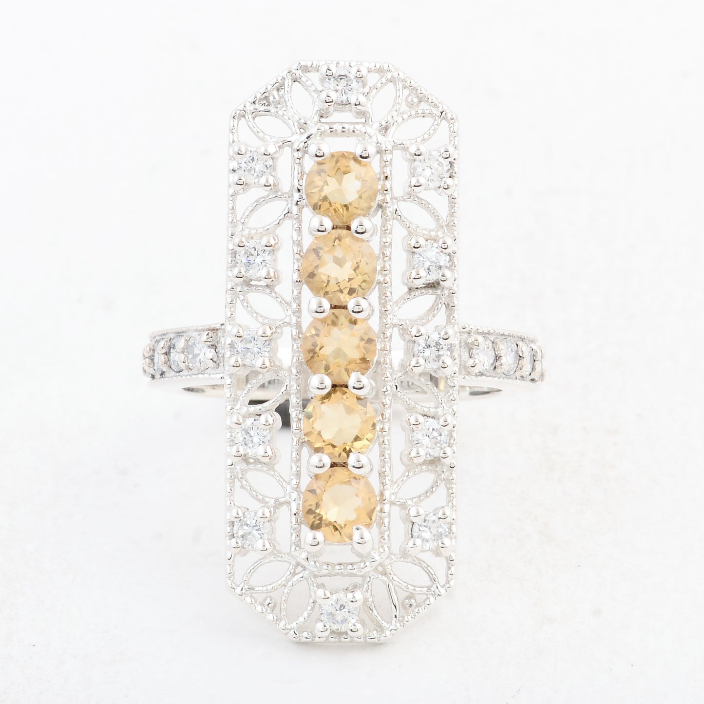 2.42 Ct Round Citrine 925 Sterling Silver Ring
