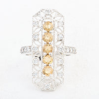 2.42 Ct Round Citrine 925 Sterling Silver Ring