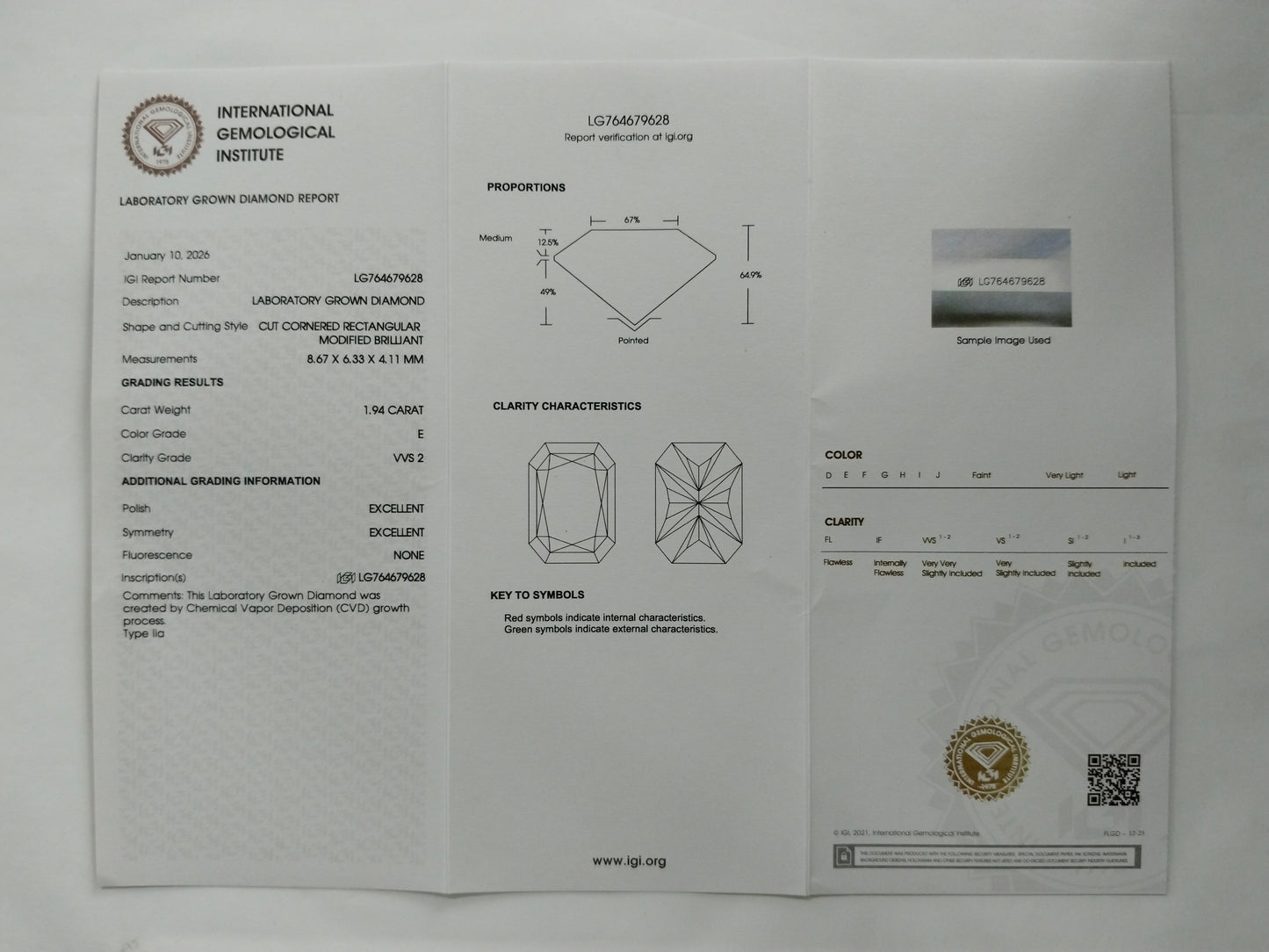 2.24 Ct Cut Cornere Rectangular Modifie Brilliant Lab Grown Diamond 950 Platinum Ring