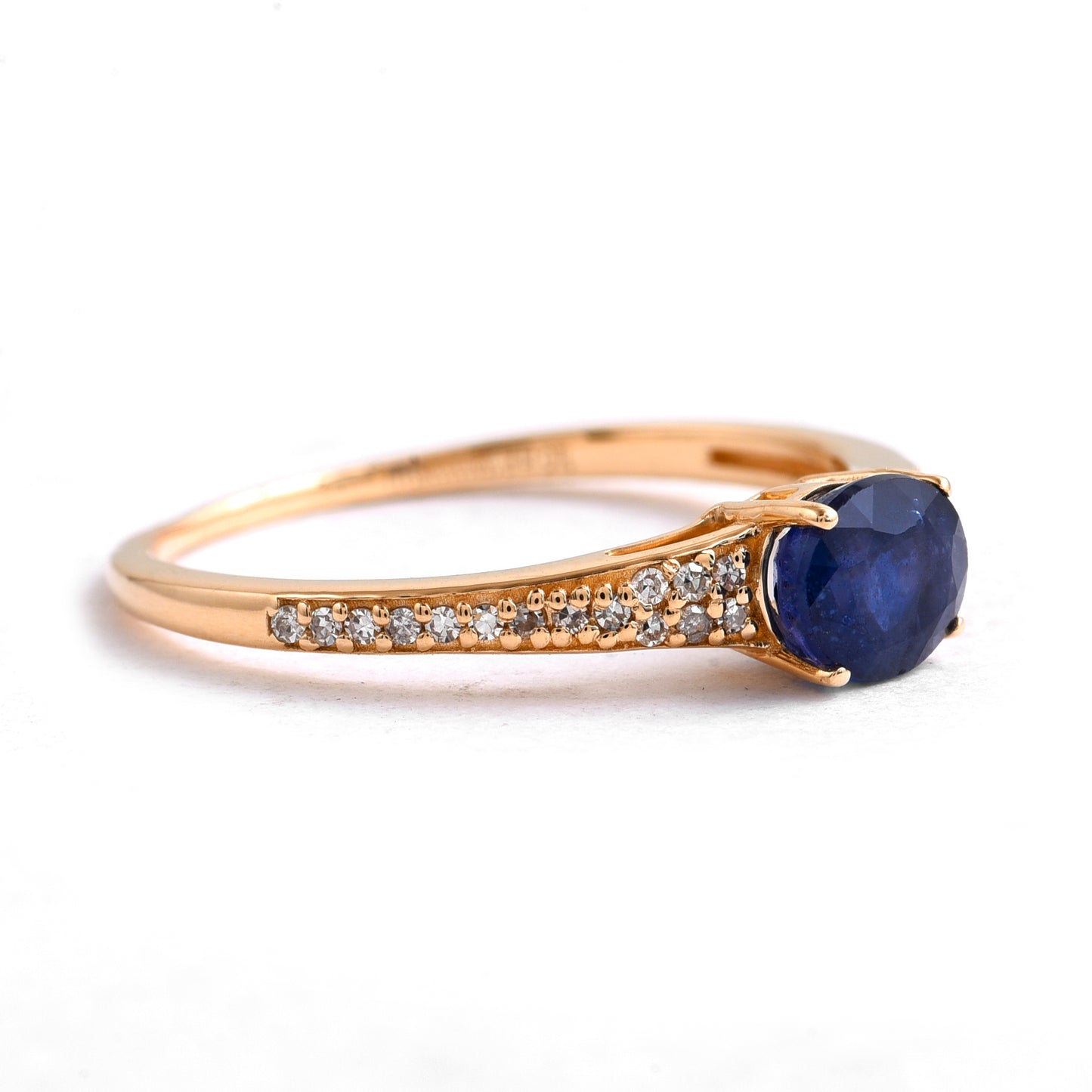 1.11 Ct Oval Mixed Cut Natural Sapphire 14K Gold Ring