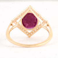 2.49 Ct Oval Ruby 14K Gold Ring