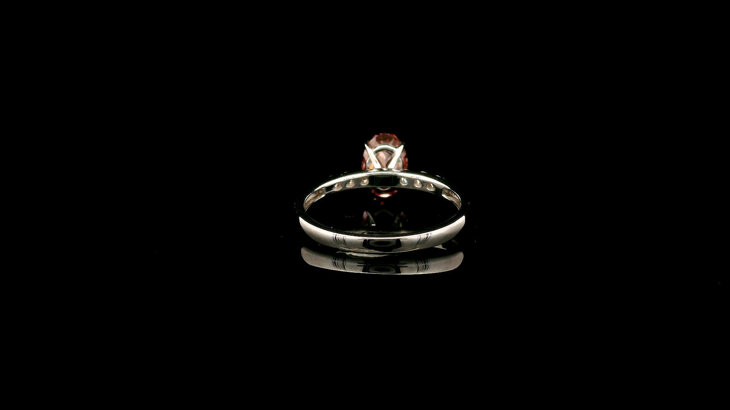 1.69 Carats Pink Lab Grown Diamond 14K Gold Ring