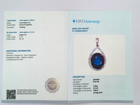 6.18 Ct Oval Mixed Cut Natural Sapphire 14K Gold Pendant