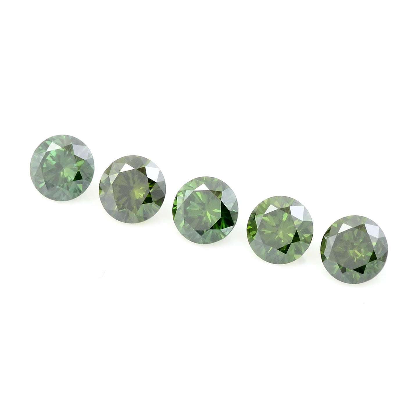 0.76 Green Diamond Round Loose Gemstone