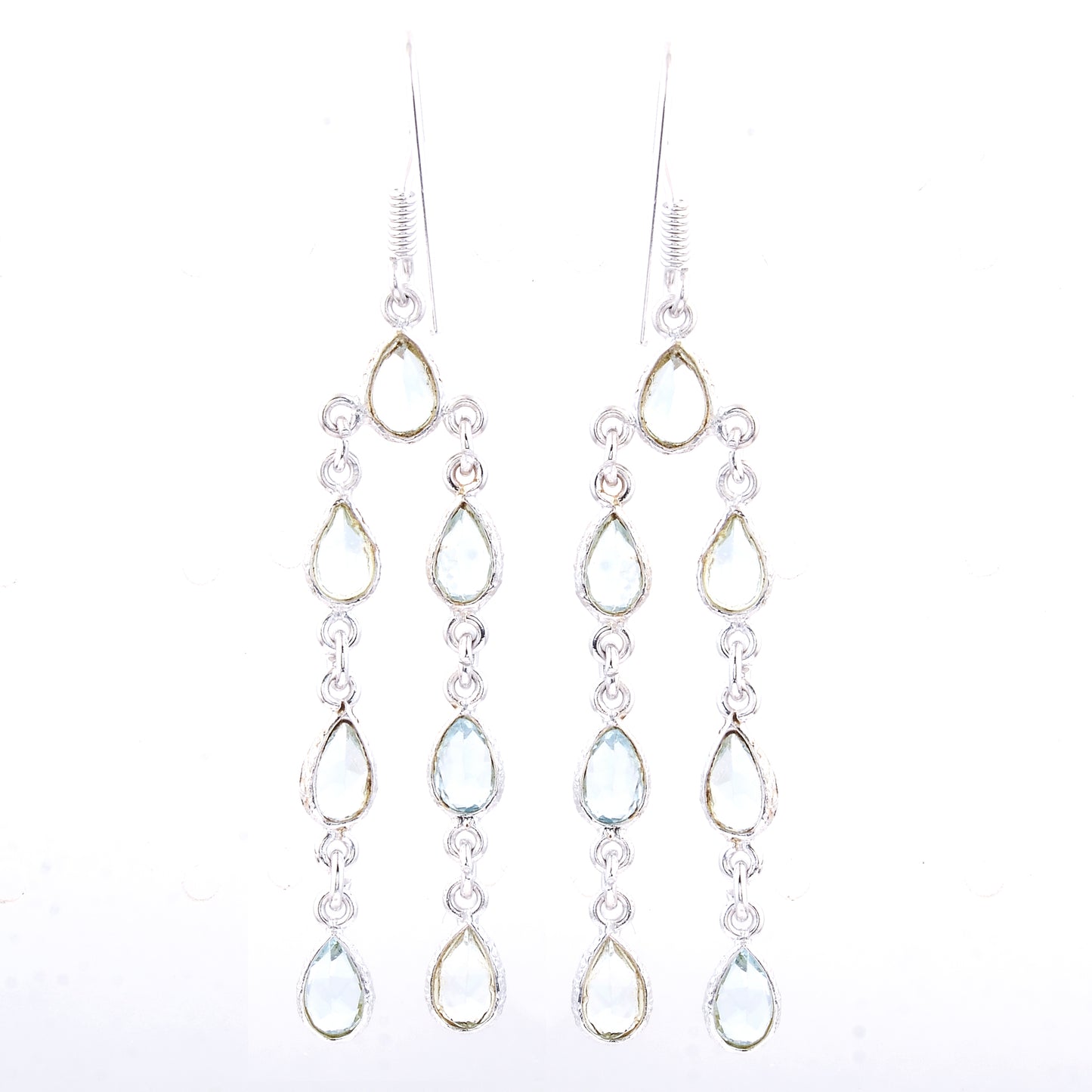 9.93 Ct Blue Topaz 925 Sterling Silver Earrings