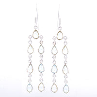 9.93 Ct Blue Topaz 925 Sterling Silver Earrings