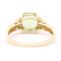 2.41 Ct Octagon Natural Eridot 14K Gold Ring