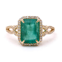 2.91 Ct Octagon Natural Emerald 14K Gold Ring