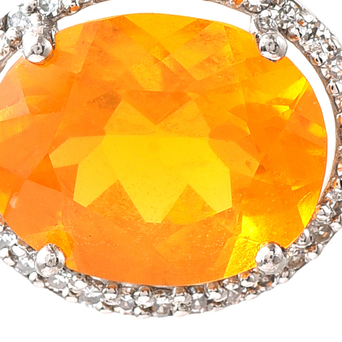 1.91 Ct Oval Fire Opal 950 Platinum Pendant