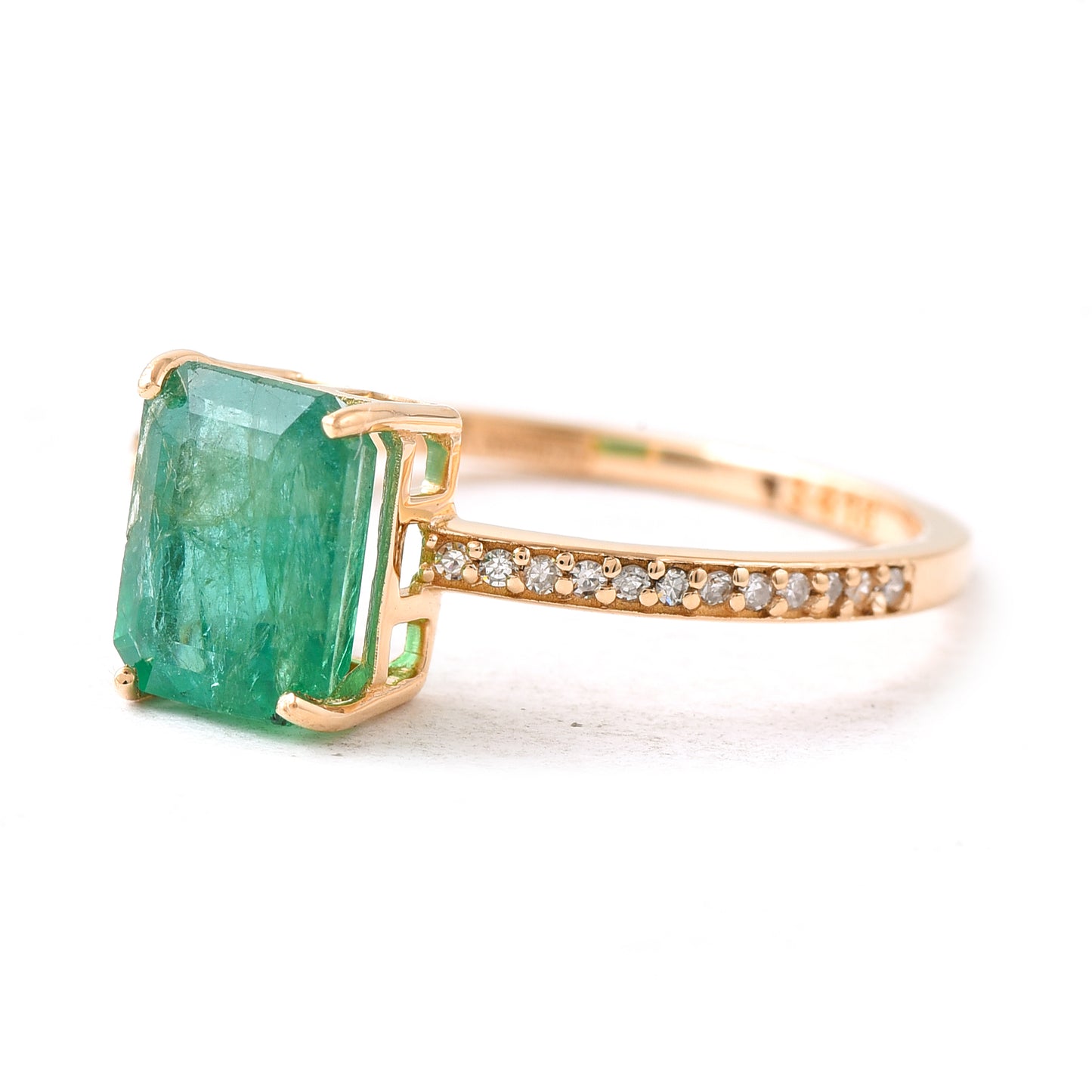 1.76 Ct Octagon Emerald 14K Gold Ring