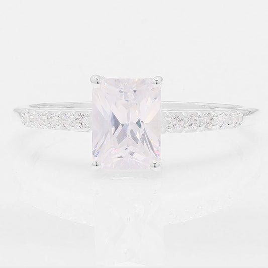 2.97 Ct Octagon Cubic Zirconia 925 Silver Ring