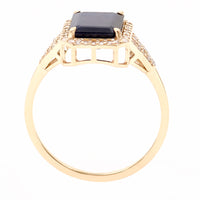 2.75 Ct Octagon Natural Sapphire 14K Gold Ring