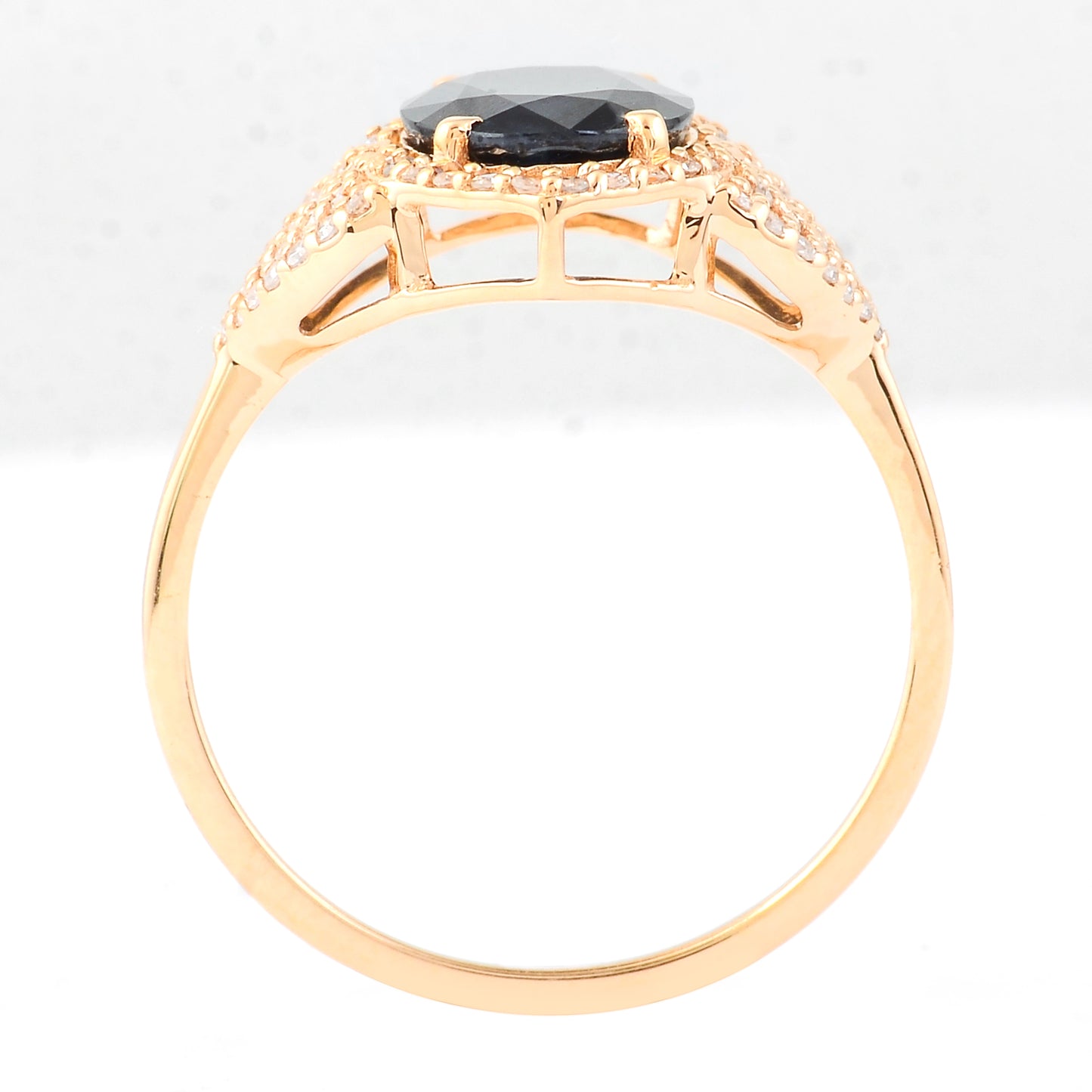 2.21 Ct Oval Mixed Cut Natural Sapphire 14K Gold Ring