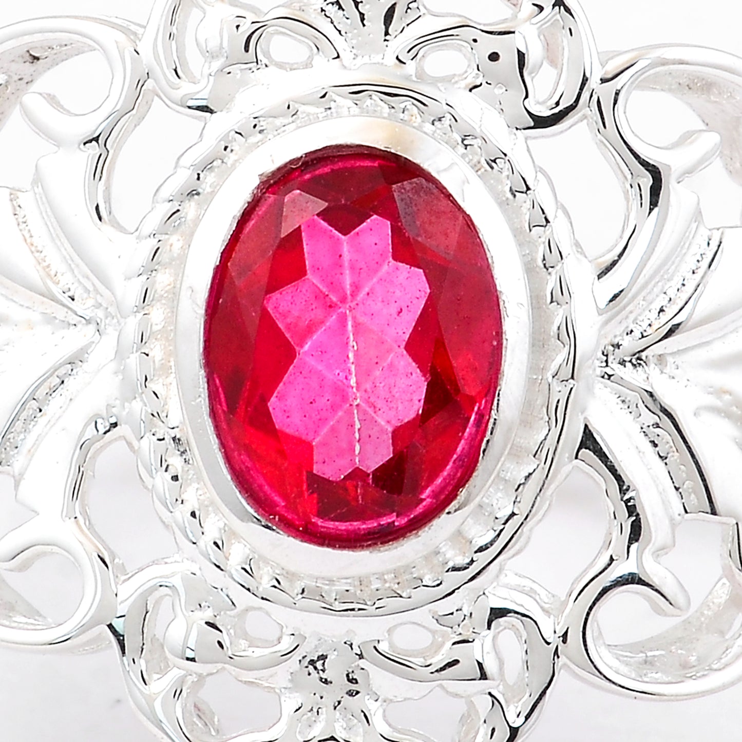 1.60 Ct Oval Pink Topaz, 925 Sterling Silver Ring