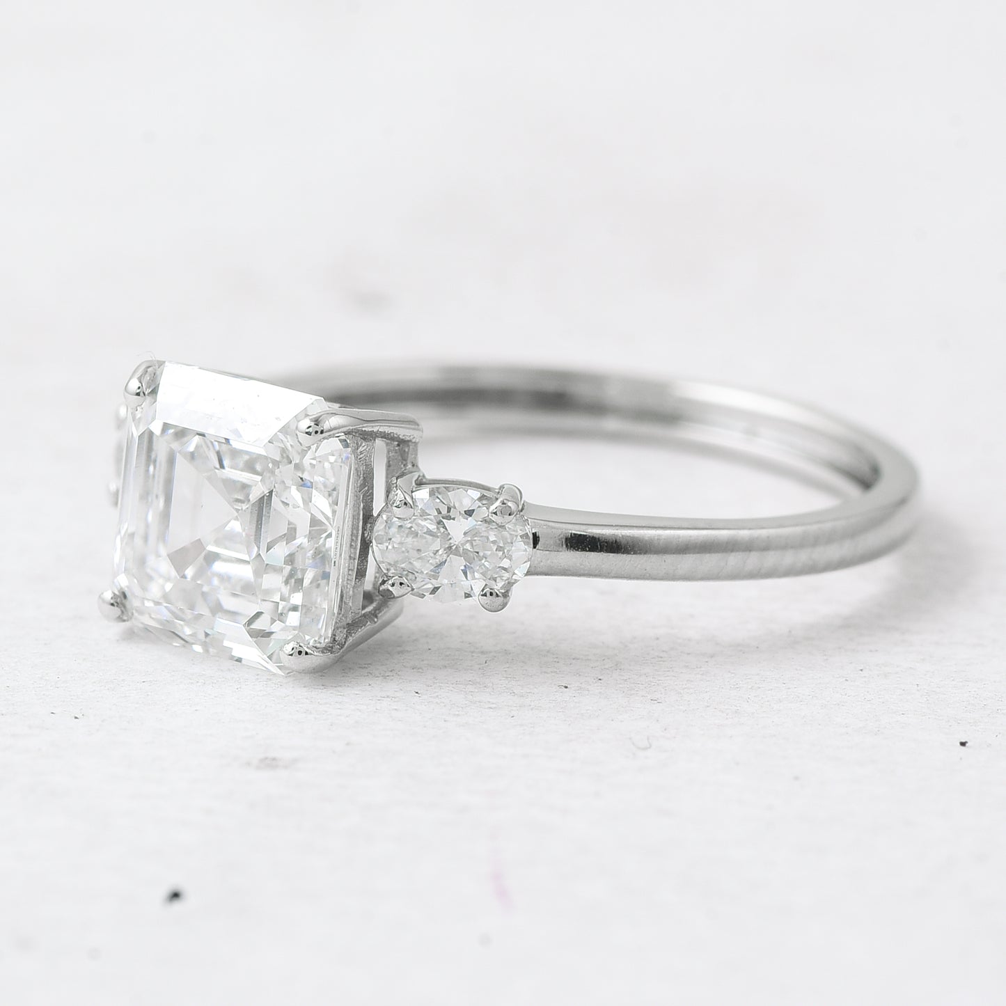 2.44 Ct Asscher Lab Grown Diamond 950 Platinum Ring