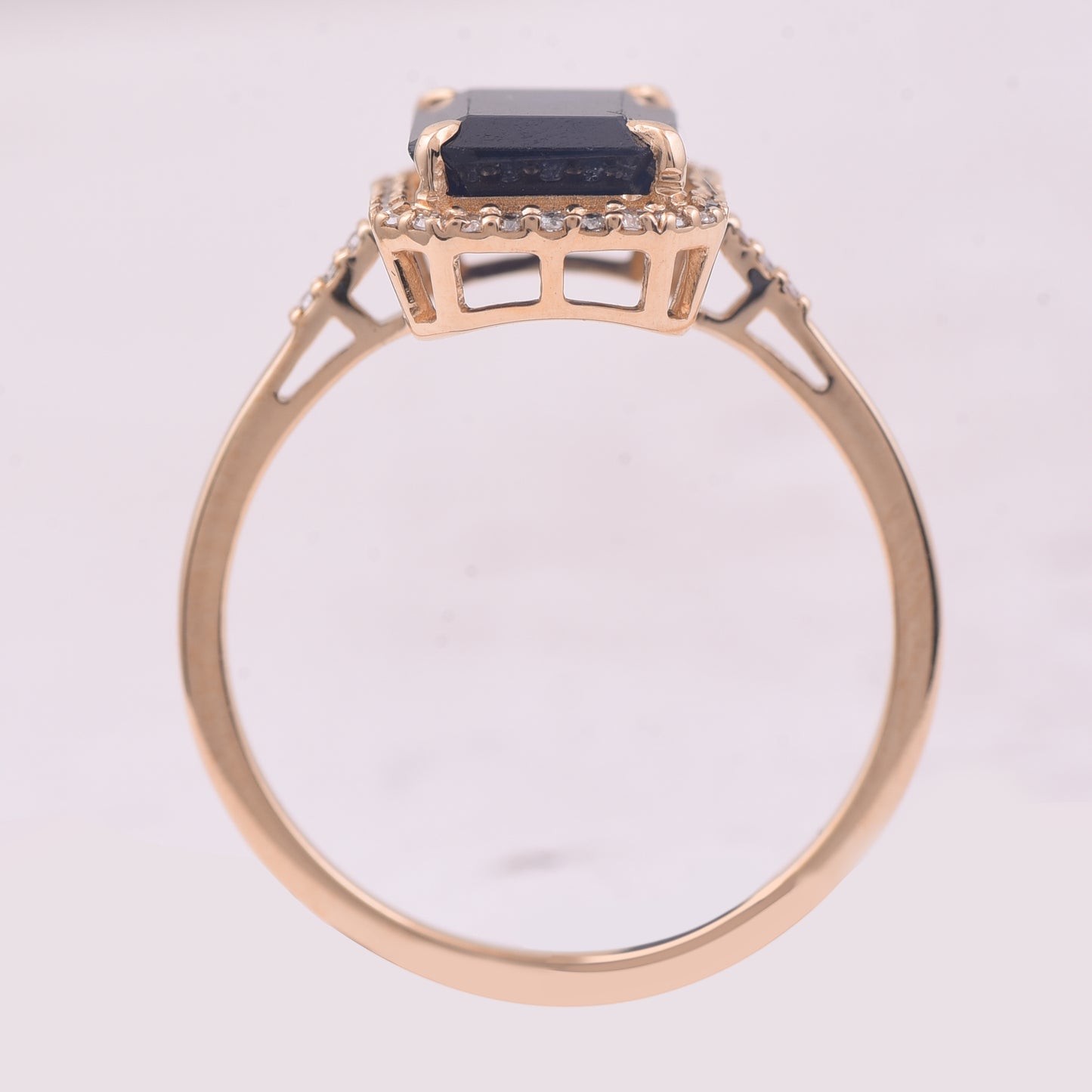 2.77 Ct Octagon Step Cut Natural Sapphire 14K Gold Ring