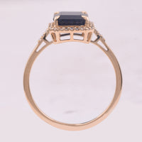 2.77 Ct Octagon Step Cut Natural Sapphire 14K Gold Ring