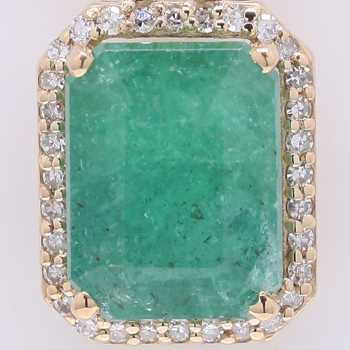 2.68 Ct Octagon Step Cut Natural Emerald 14K Gold Pendant