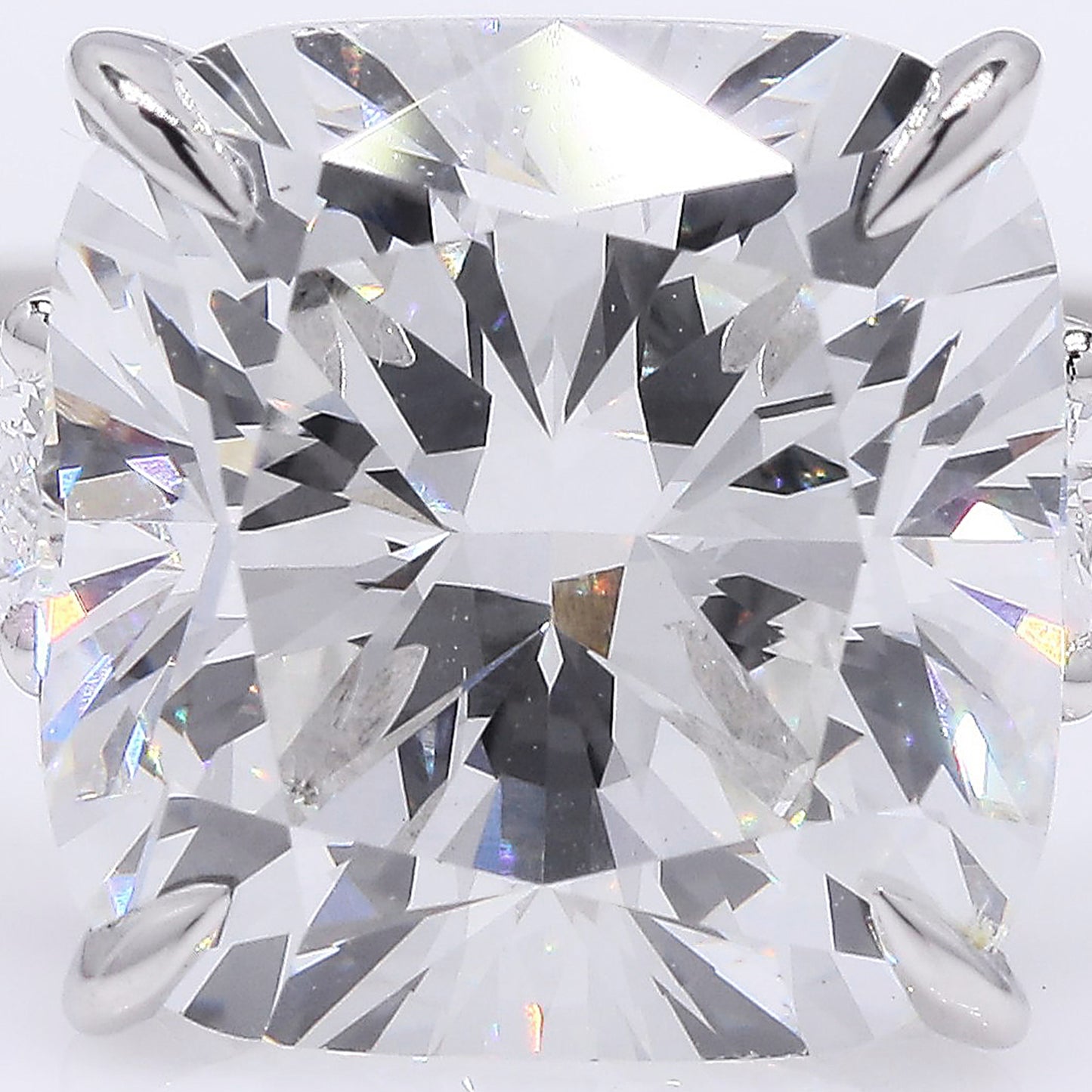 5.02 Ct Square Cushion Modified Brilliant Lab Grown Diamond 950 Platinum Ring