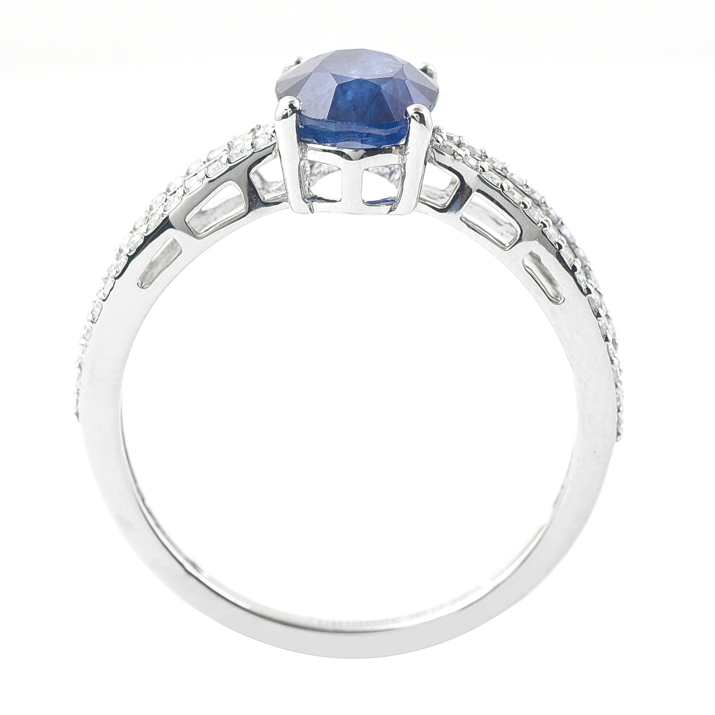1.91 Ct Oval Mixed Cut Natural Sapphire 950 Platinum Ring