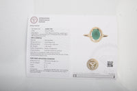1.39 Ct Oval Mixed Cut Natural Beryl Emerald 14K Gold Ring