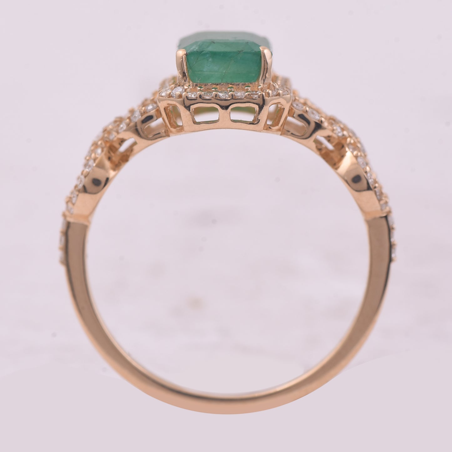 1.73 Ct Octagon Step Cut Natural Emerald 14K Gold Ring