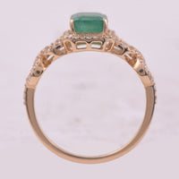 1.73 Ct Octagon Step Cut Natural Emerald 14K Gold Ring