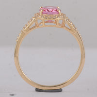 1.86 Ct Oval Pink Topaz 9K Gold Ring
