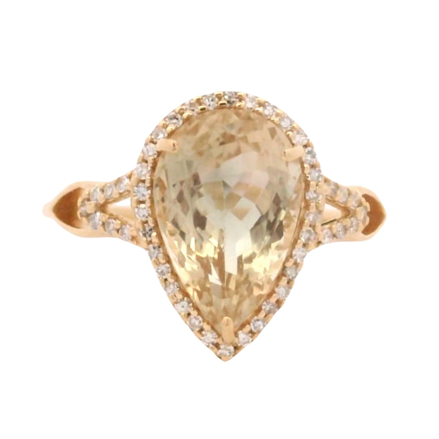 2.69 Ct Pear Oregon Sunstone 14K Gold Ring
