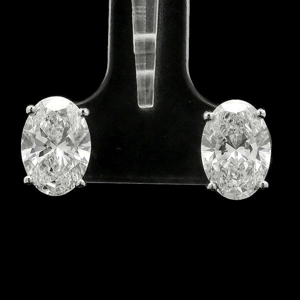 3.14 Carats Lab Grown Diamond 14K Gold Earrings
