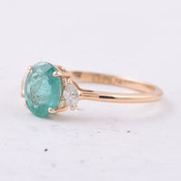 1.01 Ct Oval Natural Emerald 14K Gold Ring