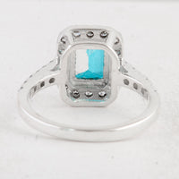 3.82 Ct Octagon Pariba Topaz 925 Sterling Silver Ring