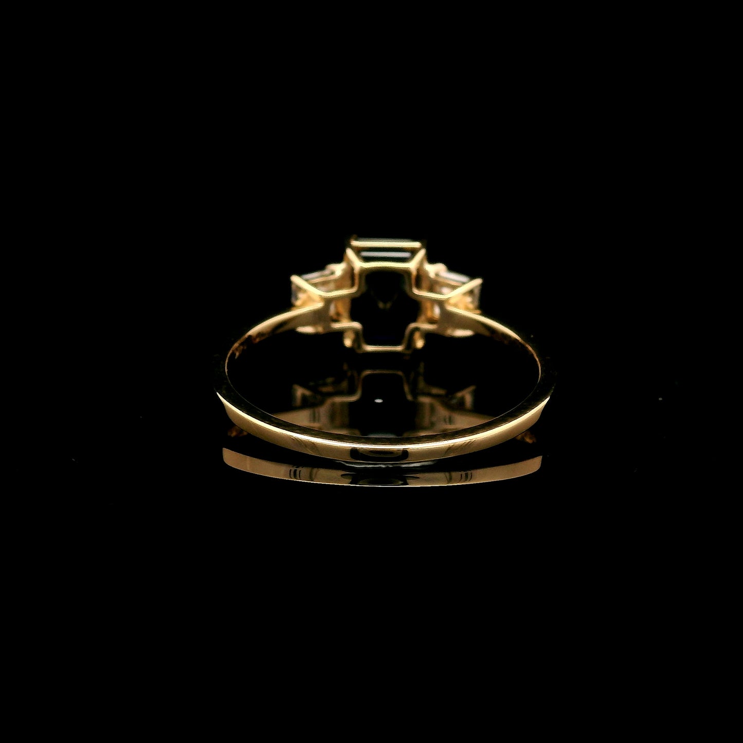 1.67 Ct Emerald Cut Lab Grown Sapphire 14K Gold Ring