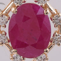 3.05 Ct Oval Natural Ruby 14K Gold Pendant