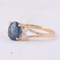 2.08 Ct Oval Natural Sapphire 14K Gold Ring