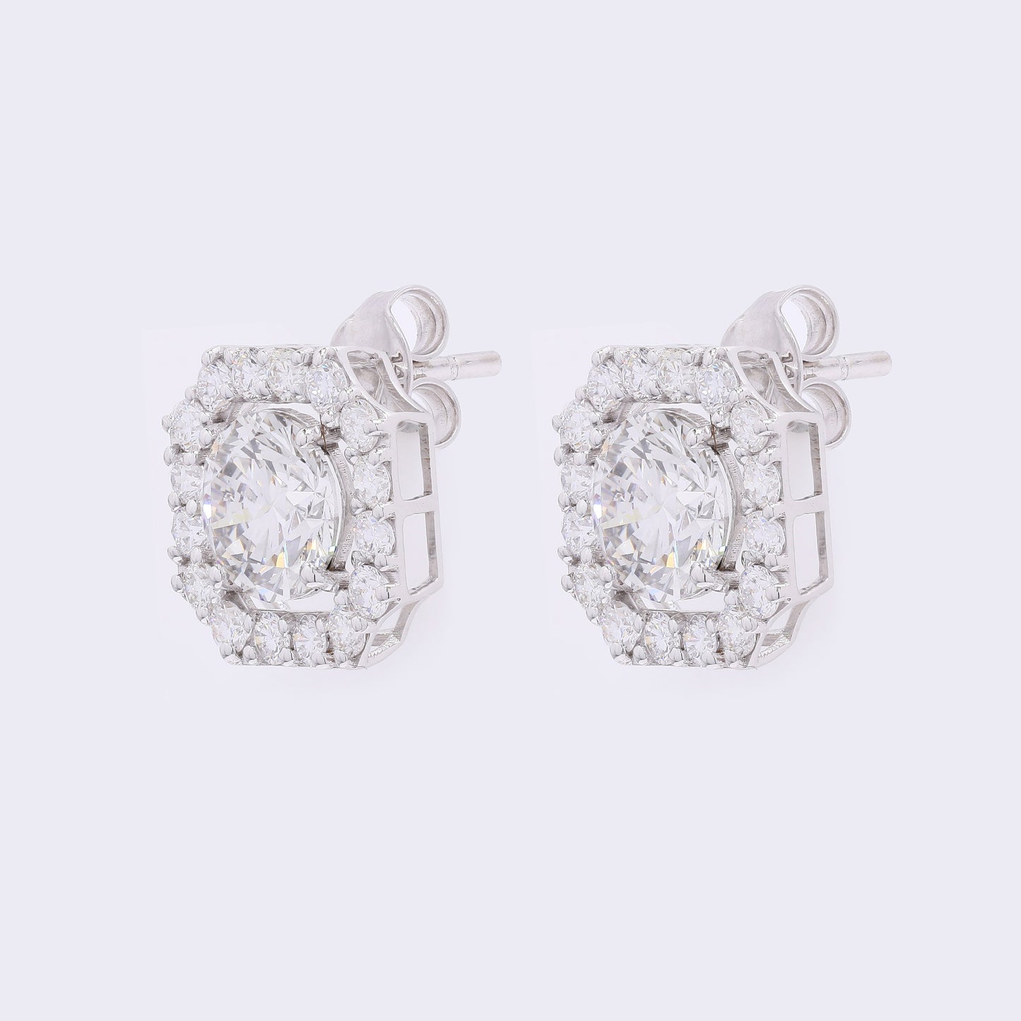 4.16 Carats Lab Grown Diamond 14K Gold Earrings