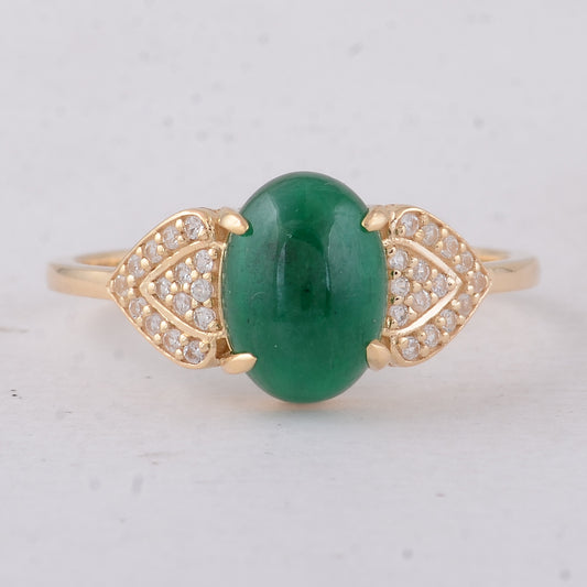 1.91 Ct Oval Emerald 9K Gold Ring