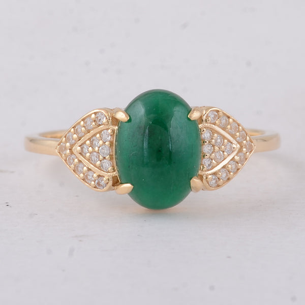1.91 Ct Oval Emerald 9K Gold Ring