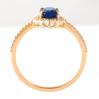 1.16 Ct Oval Mixed Cut Natural Sapphire 14K Gold Ring