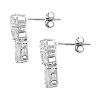 4.04 Ct Square, Octagon Lab Grown Diamond 14K Gold Earrings